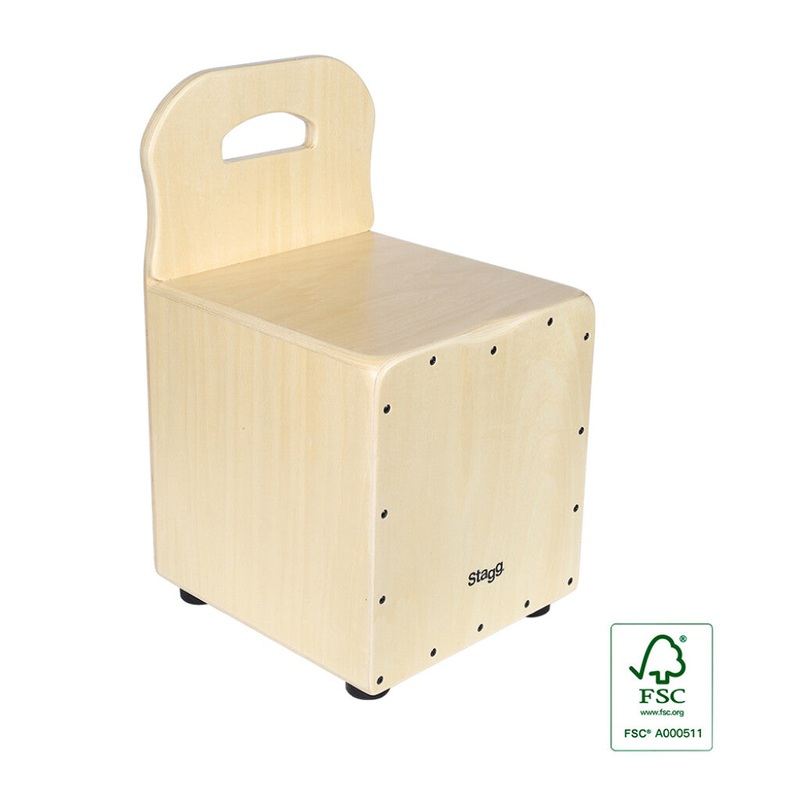 Stagg Basswood Kid's Cajn w/ EasyGo Backrest - Natural-Coloured Front Board