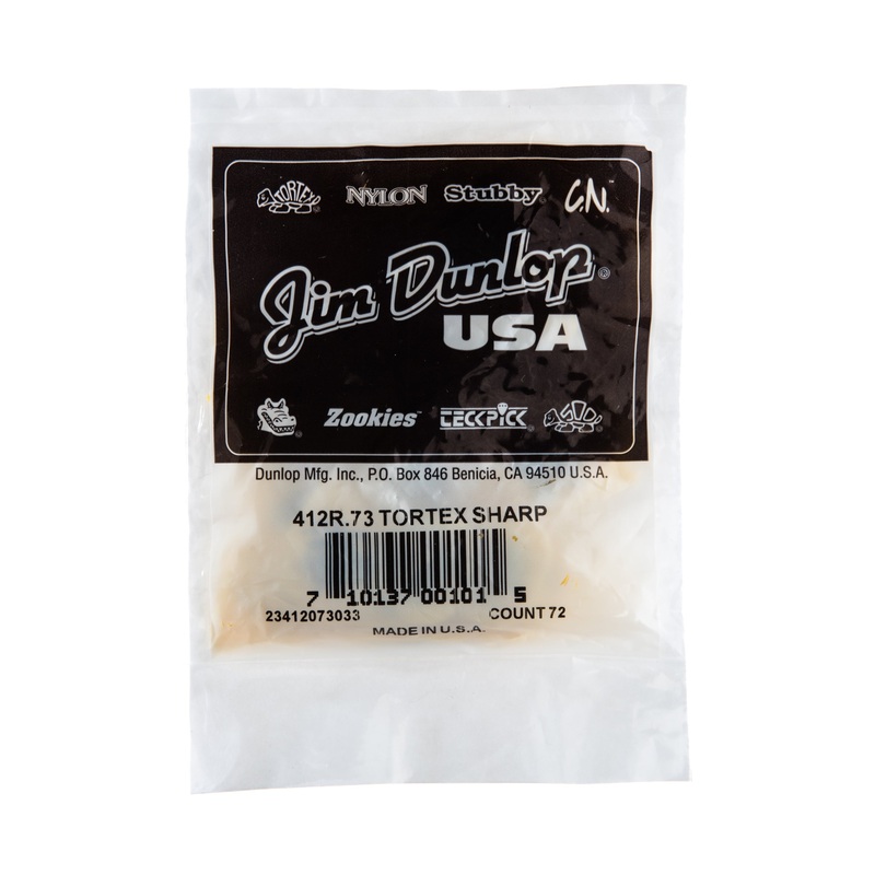 DUNLOP TORTEX .73mm SHARP GUITAR PICK REFILL BAG 72-PACK - 412R073