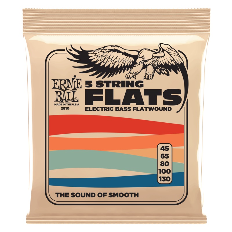 Ernie Ball Traditional Flatwound Bass Strings Long Scale - 5-String 45-130 Group V 2810