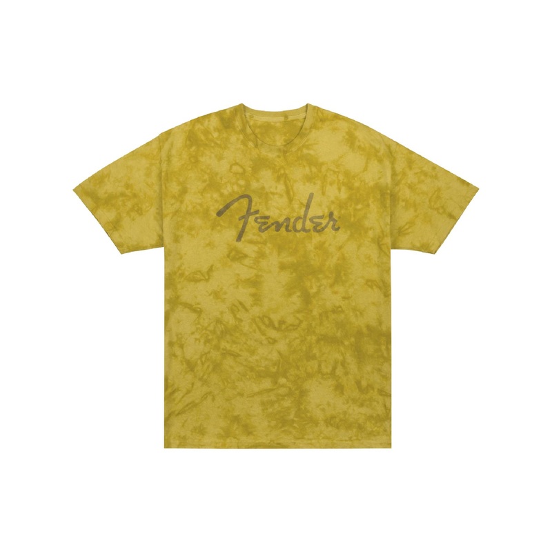 Fender Spaghetti Logo Tie-Dye T-Shirt, Mustard