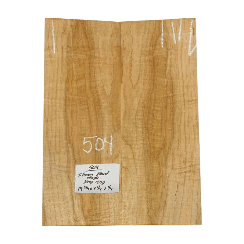 Flame Hard Maple Bookmatched Guitar Drop Tops - 19-3/4" x 7-1/4" x 1/4" #504