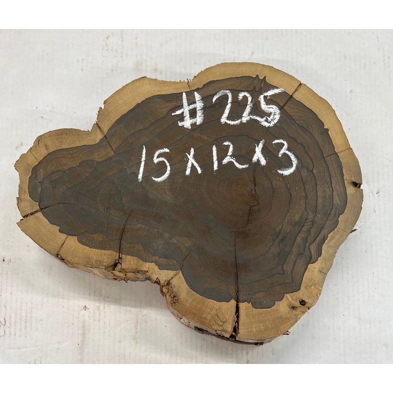 Ziricote Live Edge Slab/Cookies - 15"x 12"x 3" #225