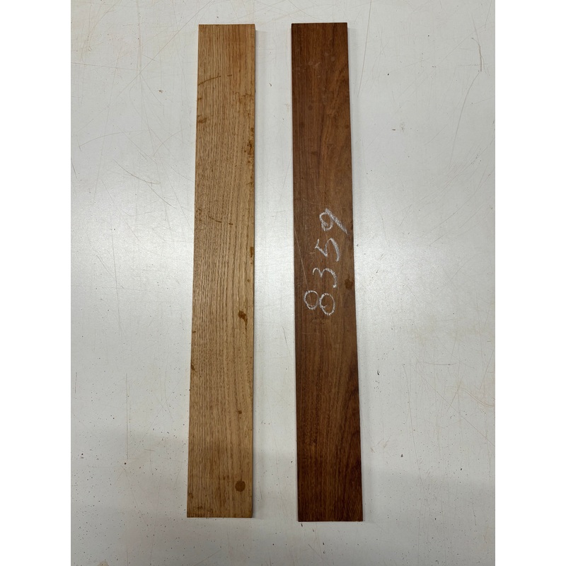 2 Pack, 2 Species Granadillo + White Oak Fingerboard Blanks 24"x3"x3/8"#8359