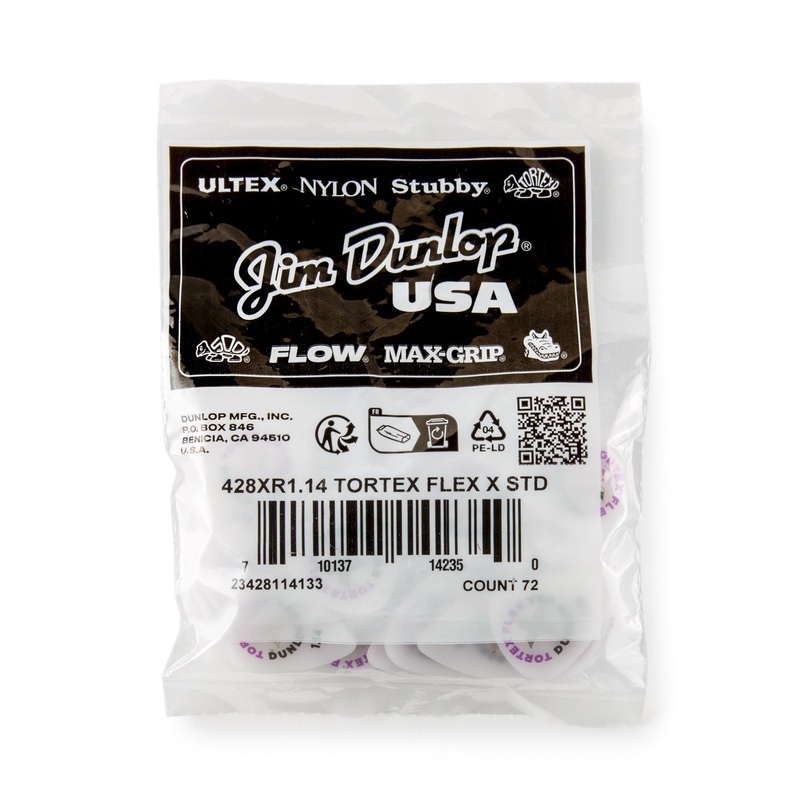 DUNLOP TORTEX 1.14mm FLEX X GUITAR PICK REFILL BAG 72-PACK - 428XR114