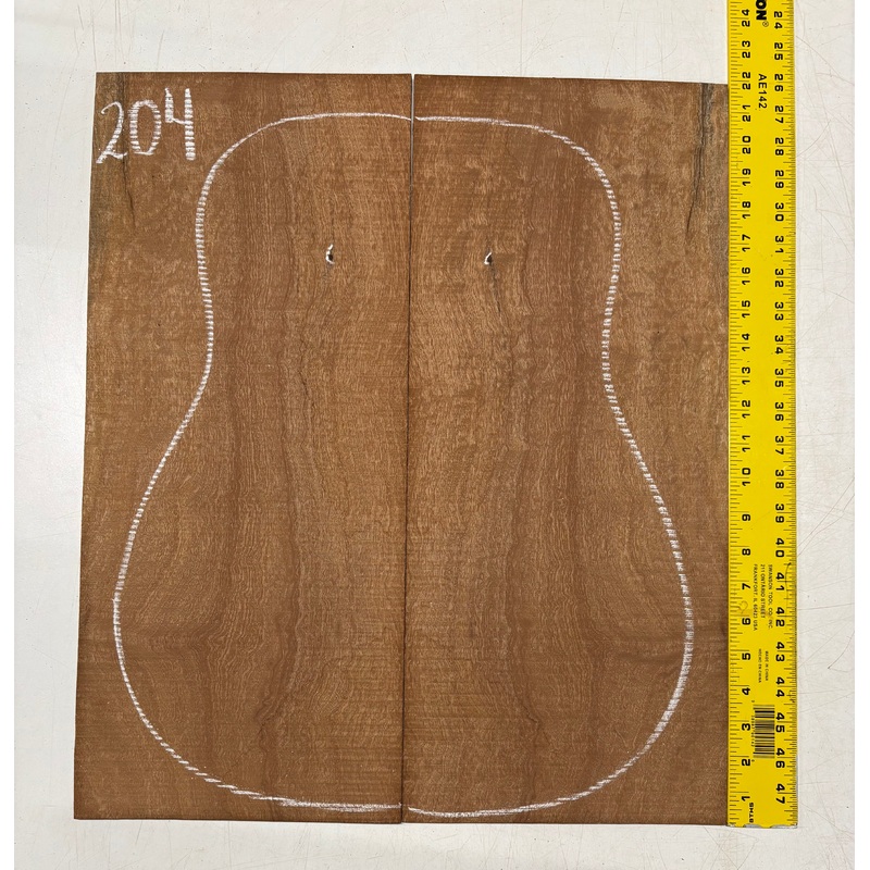Quilted Sapele Dreadnought Guitar Back and Side Seconds Set #204