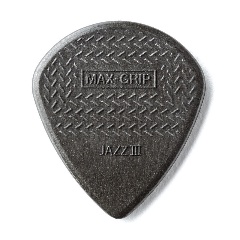 DUNLOP MAX GRIP JAZZ III 1.38mm CARBON FIBER NYLON GUITAR PICK PLAYER'S PACK 06-PACK - 471P3C