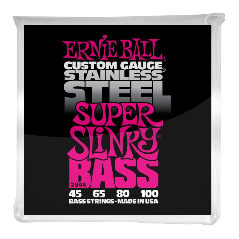Ernie Ball Super Slinky Stainless Steel Electric Bass Strings 45-100