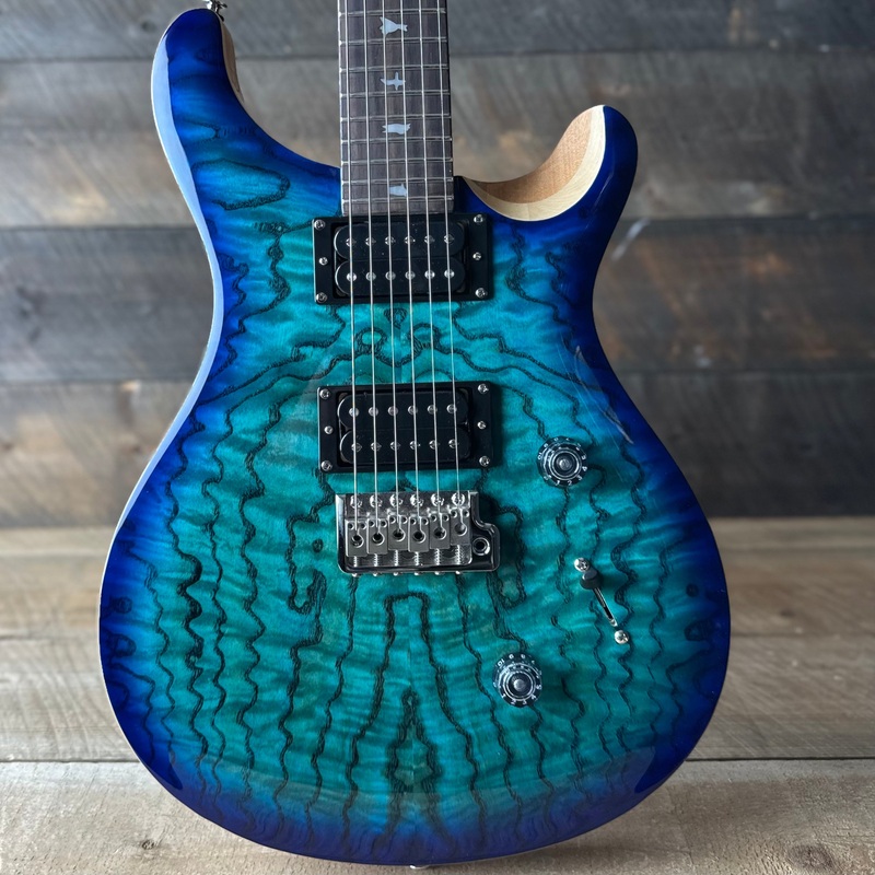 PRS SE Custom 24 Burled Ash Limited Edition - Lake Blue 116666