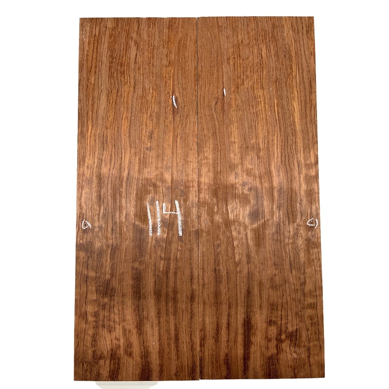 Curly Flame Bubinga Bookmatched Guitar Drop Tops 21" x 7" x 1/4" #114