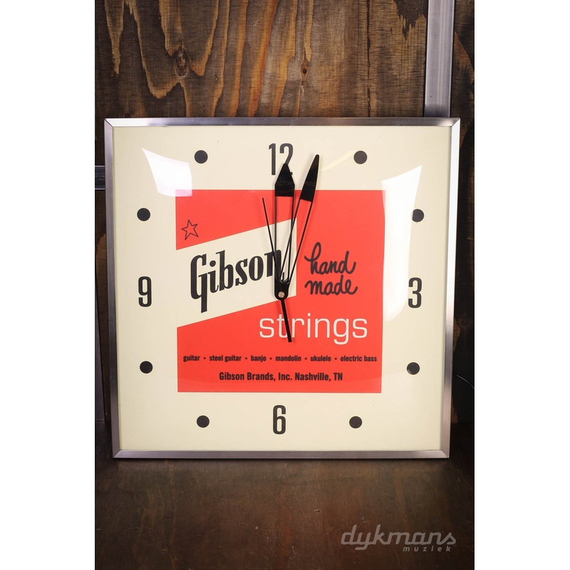 Gibson Vintage Lighted Wall Clock, Handmade Strings