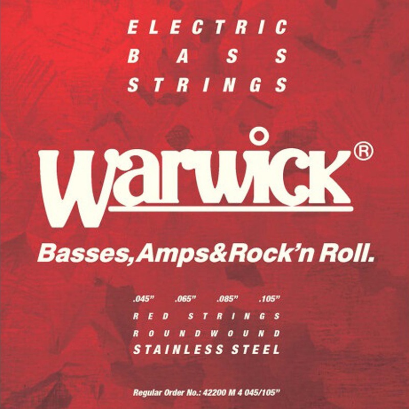 Warwick Red Label Stainless Steel Bass String Set Long Scale - 4-String 45-105 42200 M 4 045/105"