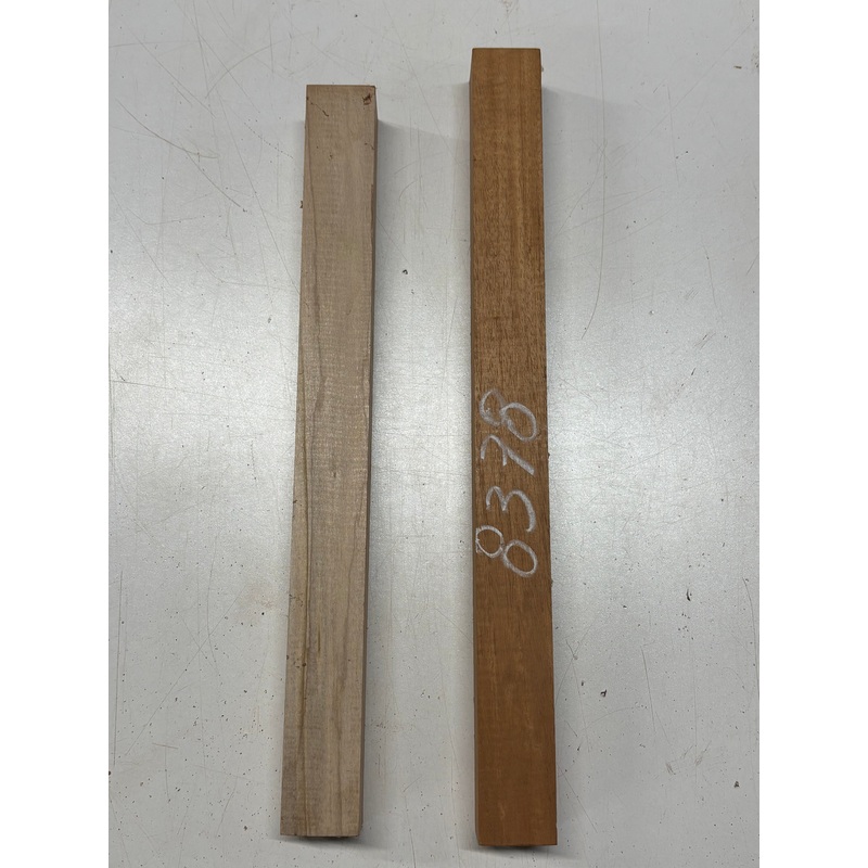 2 Pack, 2 Species Mahogany + Ambrosia Maple Turning Wood Blanks #8378