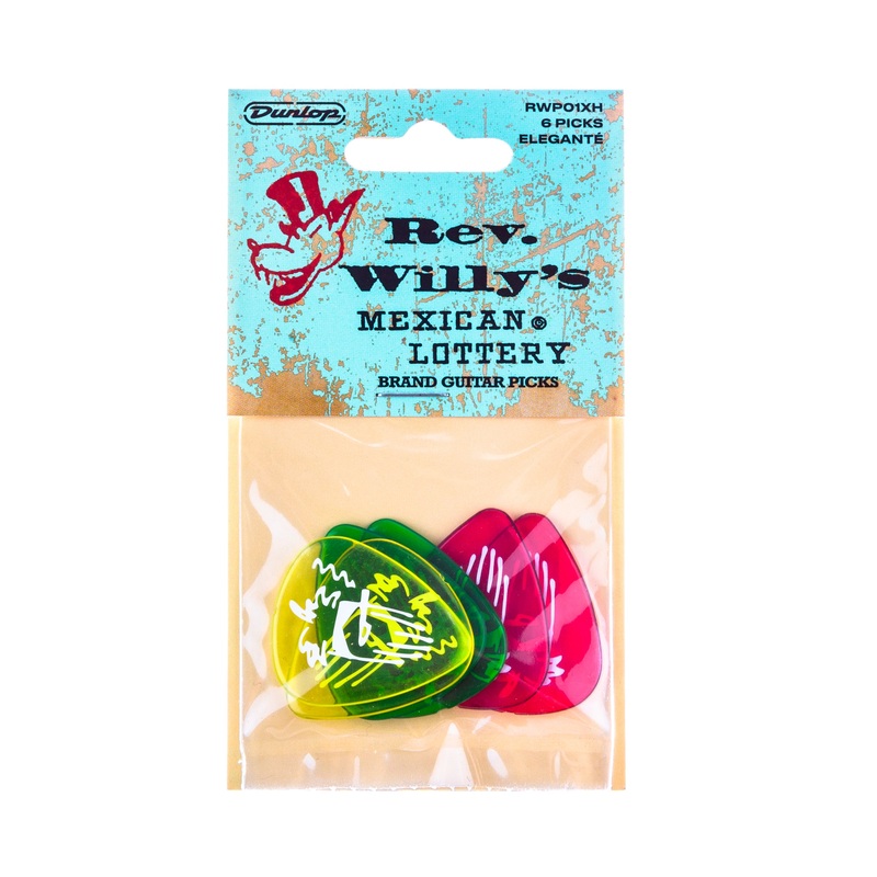 DUNLOP REV WILLY'S MEXICAN LOTTERY BRAND GEL GUITAR PICK REFILL BAG 24-PACK EXTRA HEAVY - RWR01XH