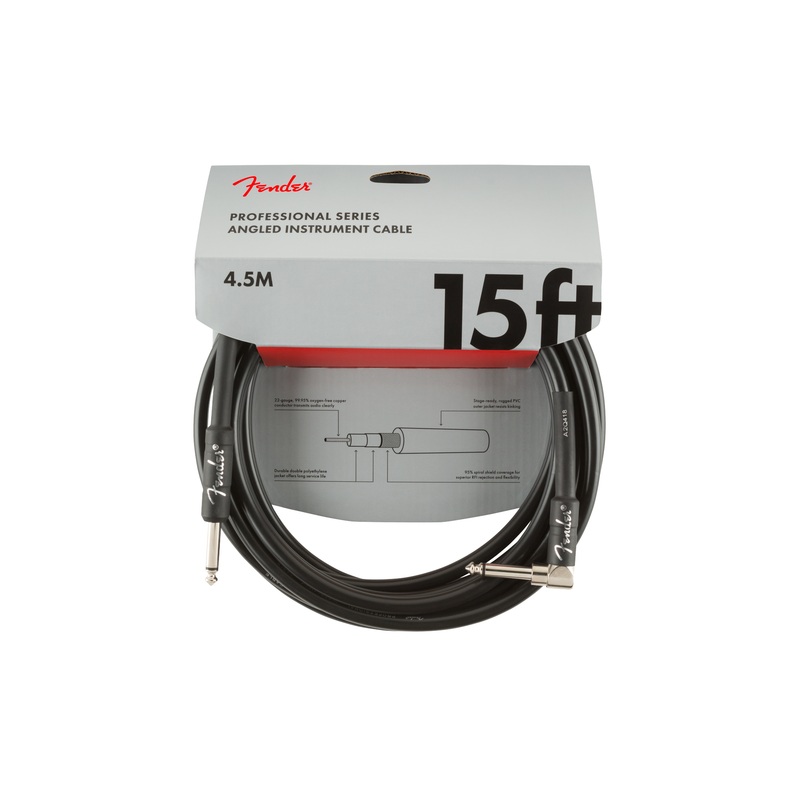 Fender Professional Series Angled Instrument Cable 15' - Black