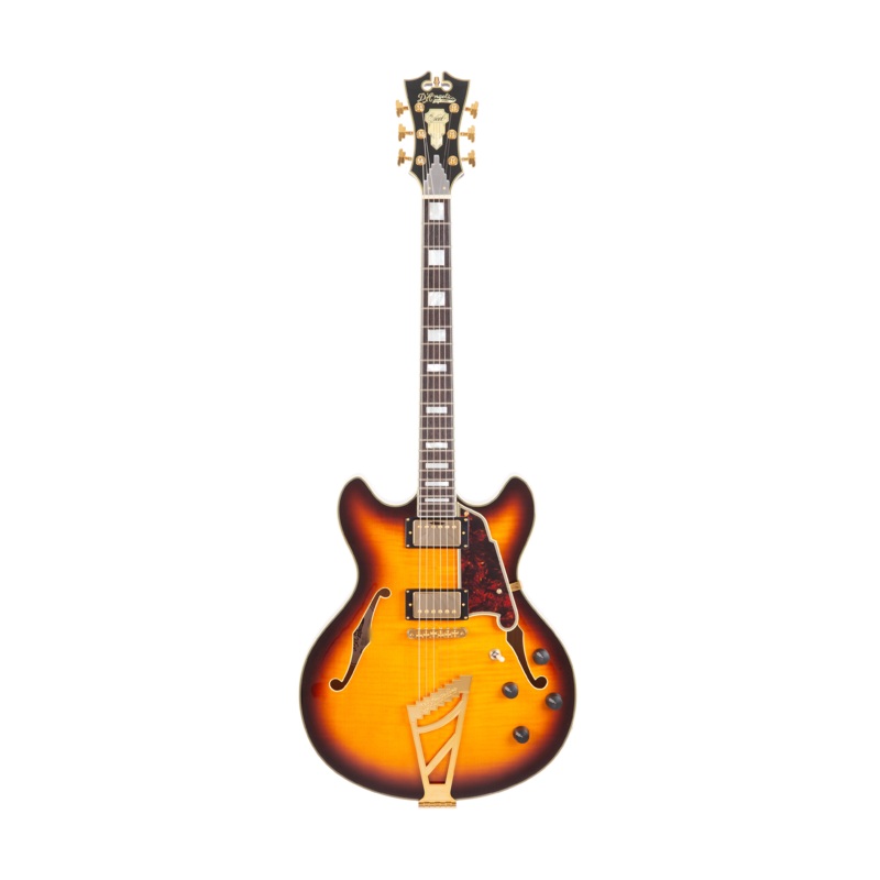 2016 D'Angelico Excel DC Semi-Hollow Electric Guitar w/Stairstep Tailpiece, Vintage Sunburst, S16006YYYY