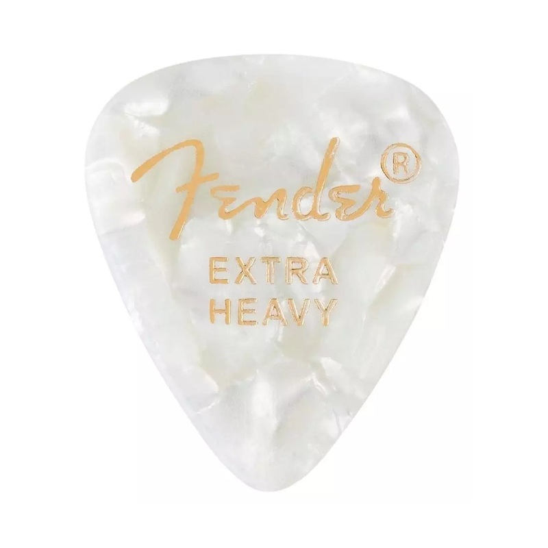 Fender Premium Celluloid 351 Shape, White Moto, Extra Heavy (12Pk)