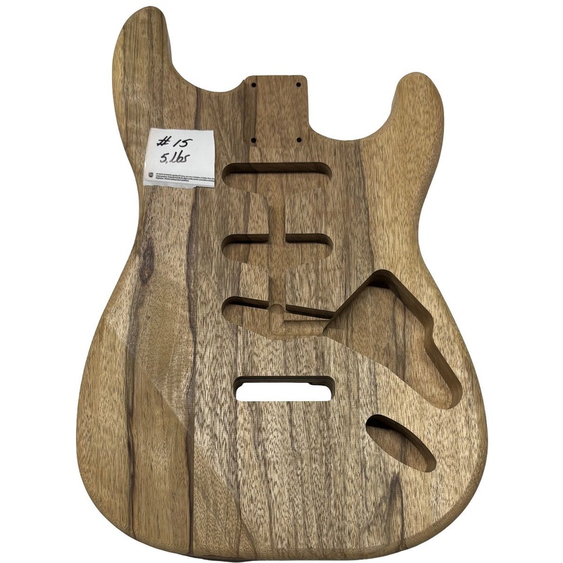 ST-Style Black Limba Unfinished Fender Guitar Body #15