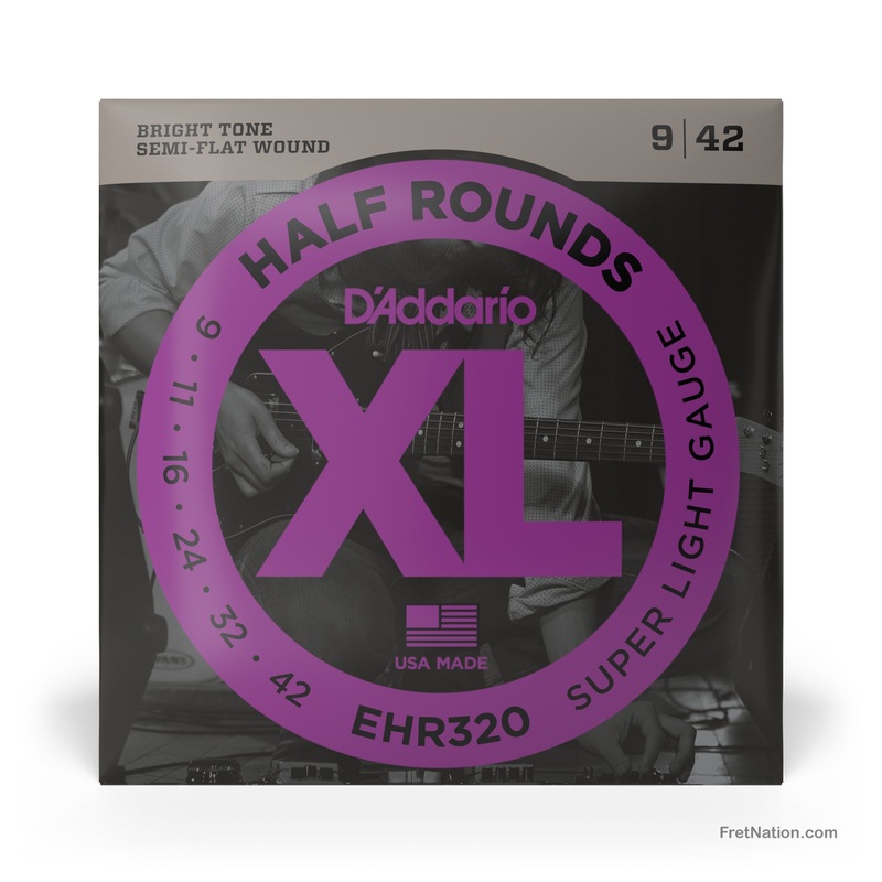 D'Addario XL Half Rounds Stainless Guitar String Set - 6-String 09-42 Super Light EHR320