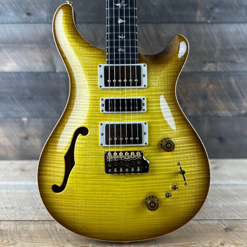 PRS Wood Library Special 22 Semi-Hollow - Flame Maple 10 Top Korina Back/Neck Ebony FB - Livingston Lemondrop 391568