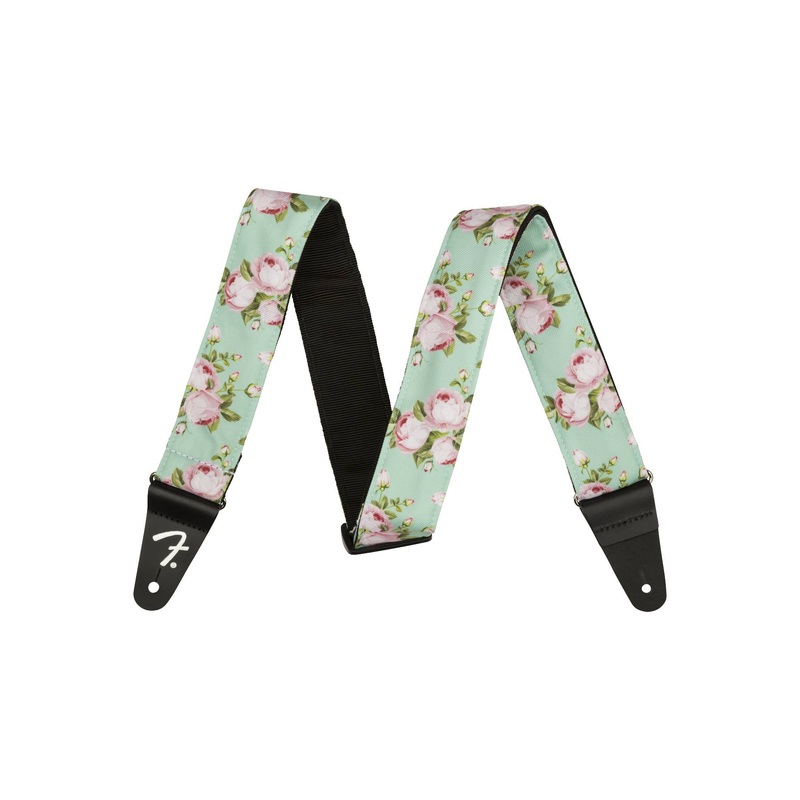 Fender Floral Strap, Surf Green, 2"