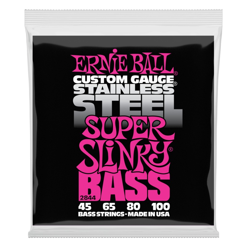 Ernie Ball Slinky Stainless Steel Wound Bass Strings Long Scale - 4-String 45-100 Super Slinky 2844