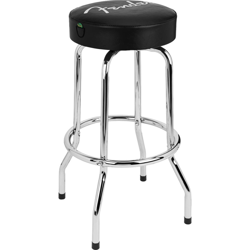 Fender Spaghetti Logo Pick Pouch Barstool - Black/Chrome - 30in