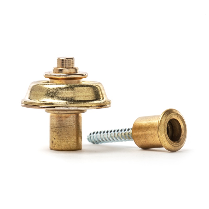 DUNLOP STRAPLOK STRAP RETAINERS BRASS FLUSH MOUNT STRAP BUTTON SET - SLS1402BR
