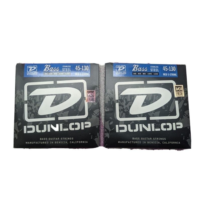 2 LOT Dunlop DBS45130 Super Bright Steel Bass Guitar 5-String Set 45-130