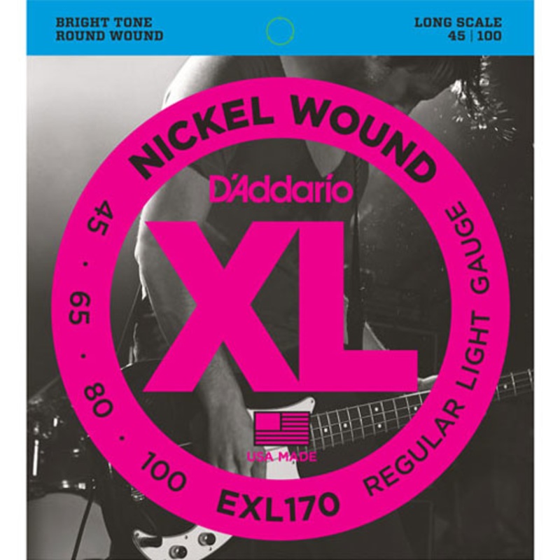 DAddario EXL170 Nickel Wound Bass Guitar Strings Light 45-100 Long Scale