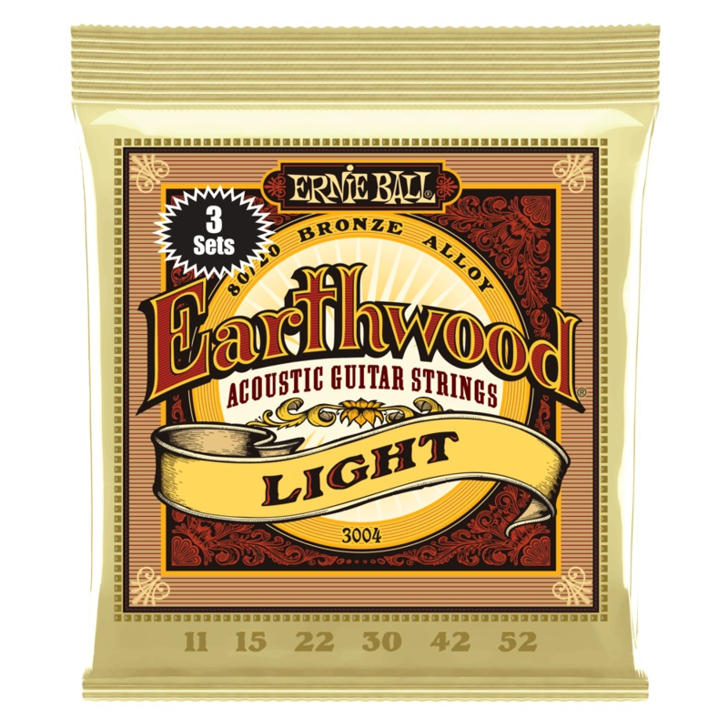 Ernie Ball Earthwood Light 80/20 Bronze Acoustic Guitar Strings 3-Pack
