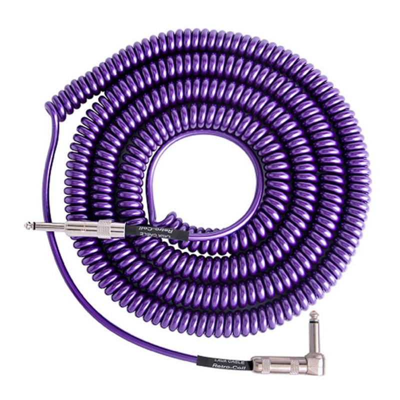 Lava Cable Retro Coil 20 Ft Straight to Right Angle Coiled Cable - Purple