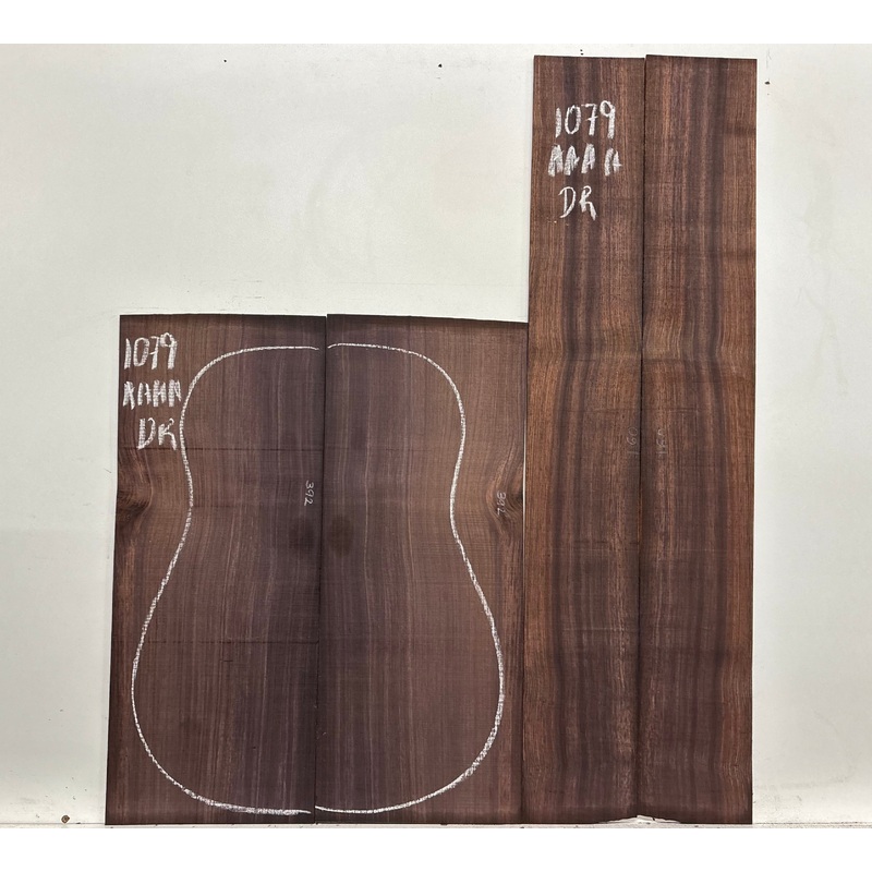 East Indian Rosewood Dreadnought AAAA Grade Guitar Back & Side Set #1079