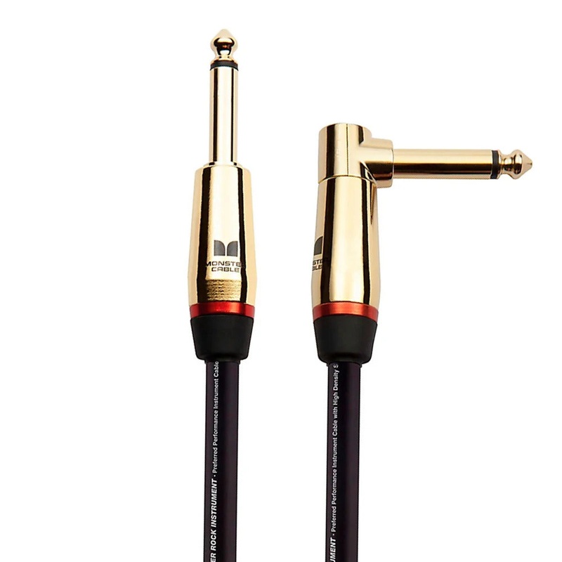 Monster Cable Monster Rock 1/4" Right Angled to Straight Instrument Cable - 21-foot