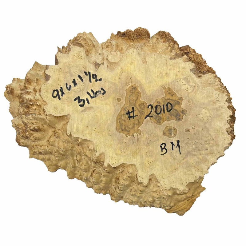 Brown Mallee Burl Slice 9" x 6" x 1-1/2" 3 Lbs | #2010