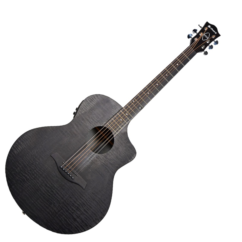 Chord Nomad Electro-Acoustic Guitar Black Quilted Maple