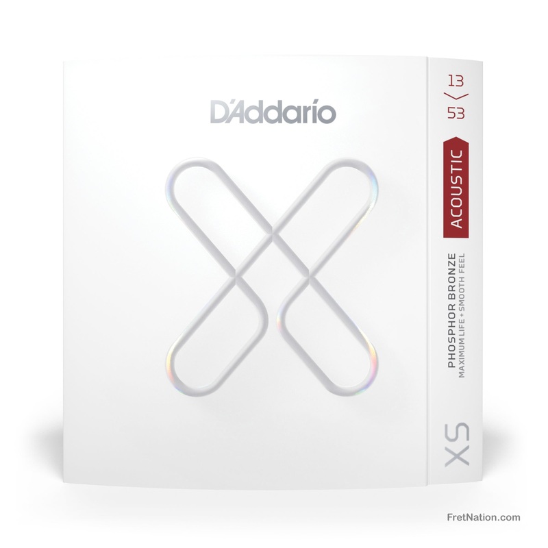 D'Addario XS Coated Phosphor Bronze Acoustic Guitar Strings - 6-String 13-53 Hybrid Light XSAPB1353
