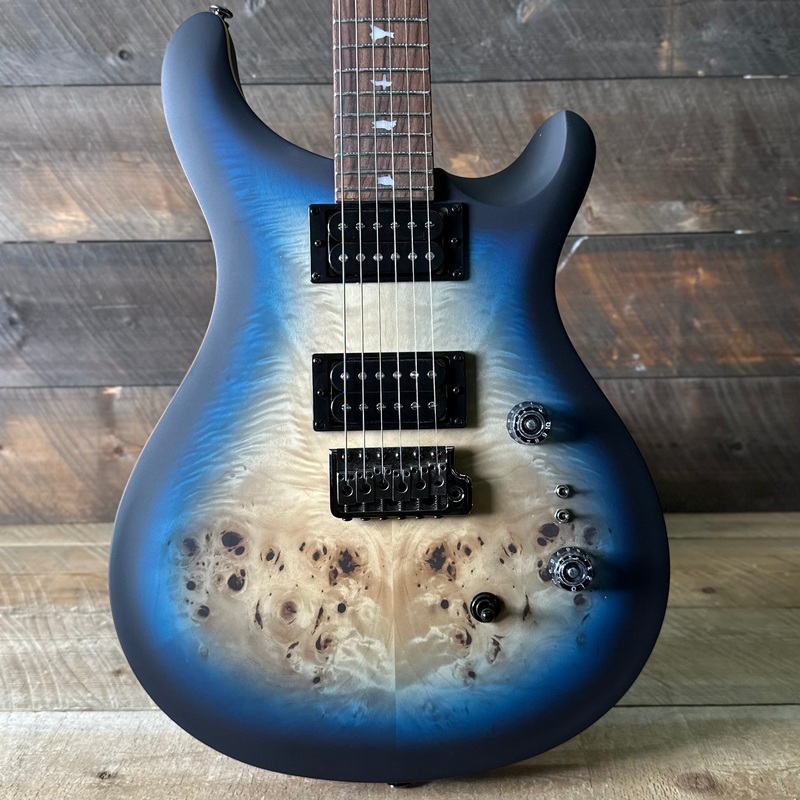 PRS SE Custom 24-08 Poplar Burl Limited Edition - Lake Blue Midnight Burst