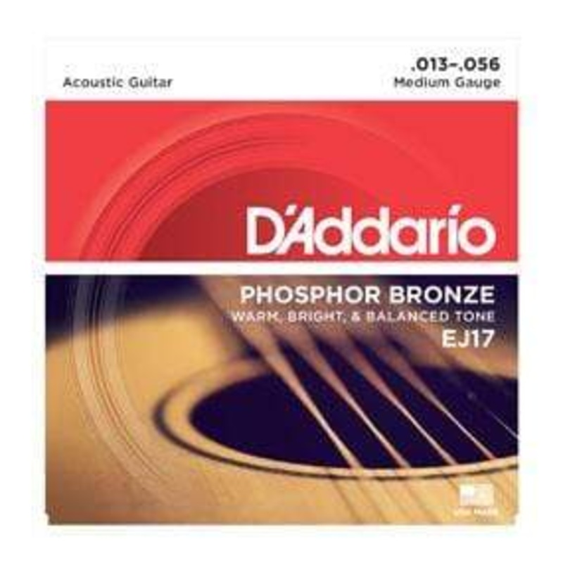 D'Addario EJ17 Phosphor Bronze Acoustic Guitar Strings - .013-.056 Medium