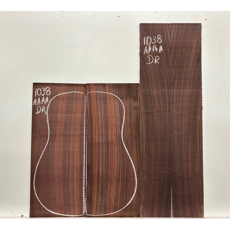 East Indian Rosewood Dreadnought AAAA Grade Guitar Back & Side Set #1038