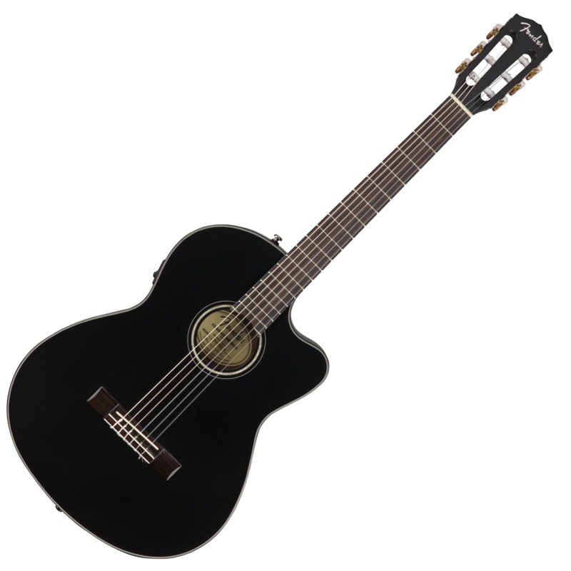 Fender CN-140SCE Nylon Electro Acoustic Guitar - Black with Hard Case