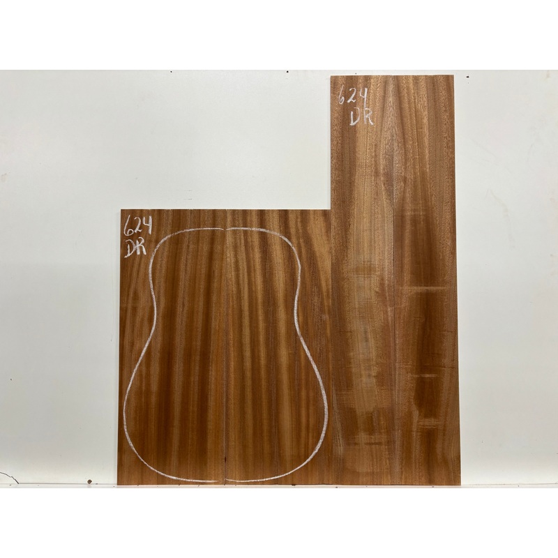 Sapele Dreadnought Guitar Back and Side Set #624