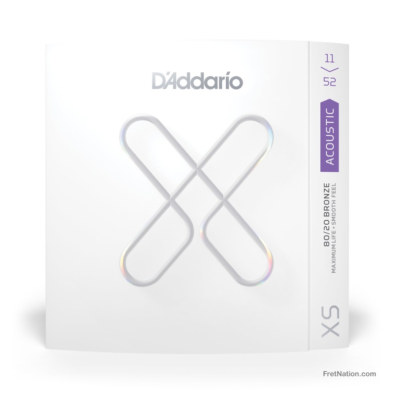 D'Addario XS Coated 80/20 Bronze Acoustic Guitar Strings - 6-String 11-52 Custom Light XSABR1152