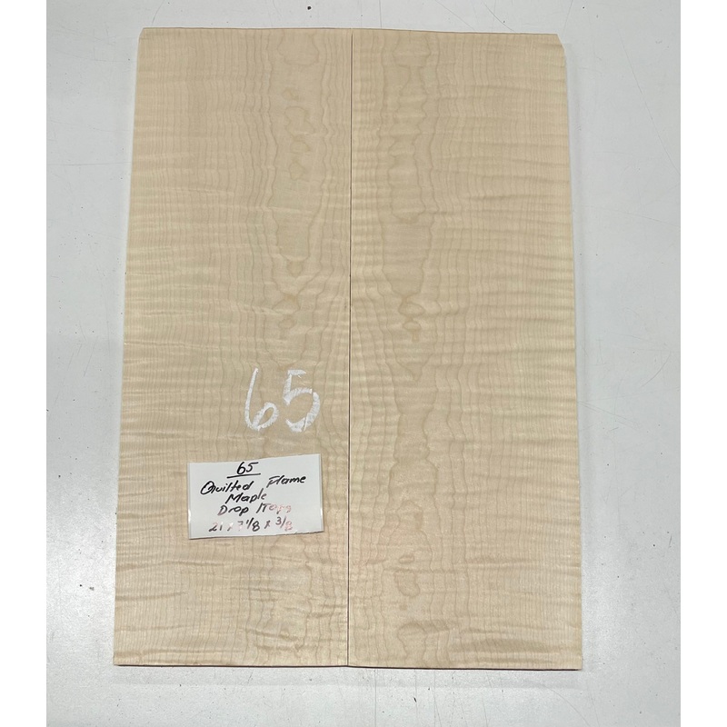 Quilted Flame Maple Bookmatched Guitar Drop Top Set - 21" x 7-1/8" x 3/8" #65