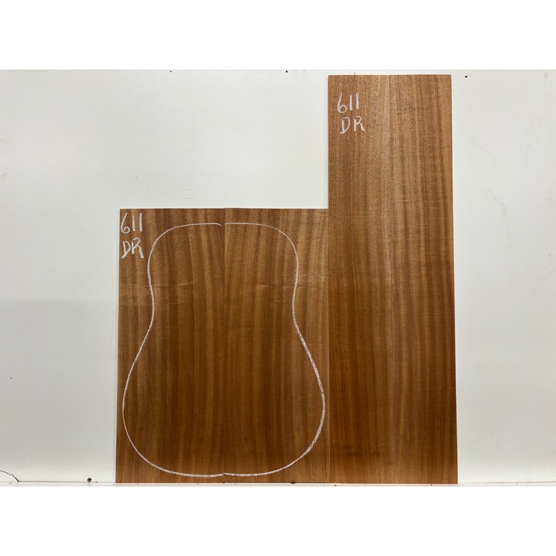 Sapele Dreadnought Guitar Back and Side Set #611