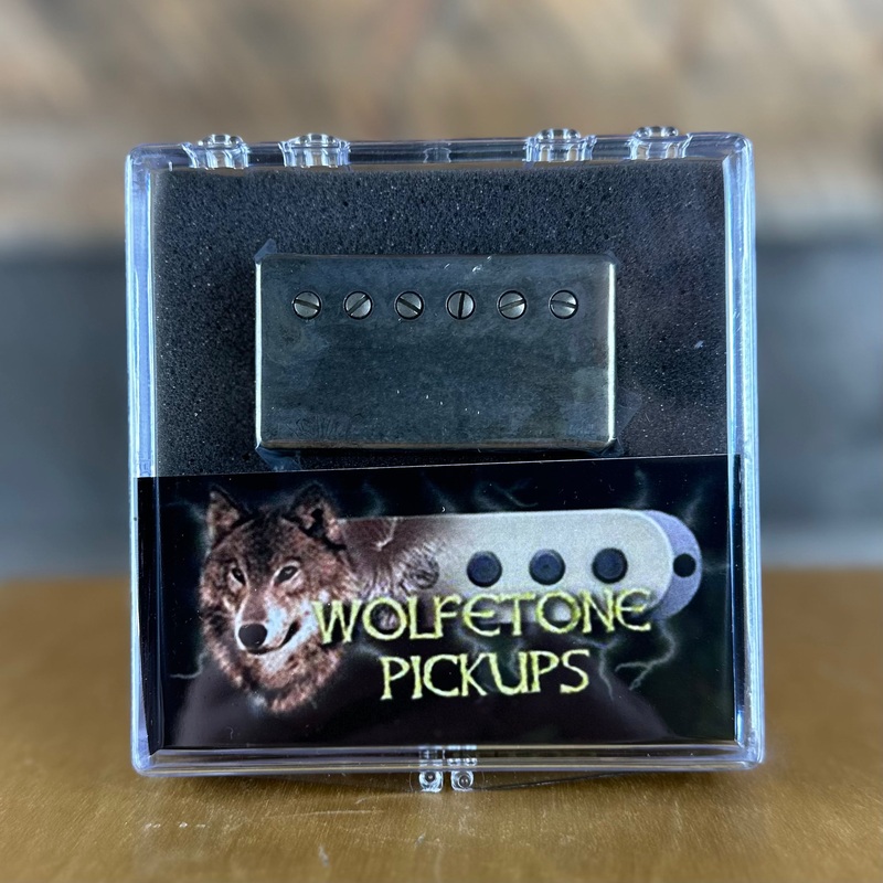 Wolfetone Dr. Vintage Neck Humbucker Vintage Braid Conductor- Black Bobbin Aged Nickel Cover