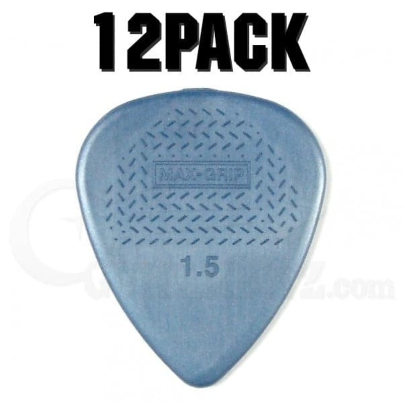 Jim Dunlop Nylon Maxgrip Plectrum Players Pack - 12 Pack - 1.5mm Metallic Blue