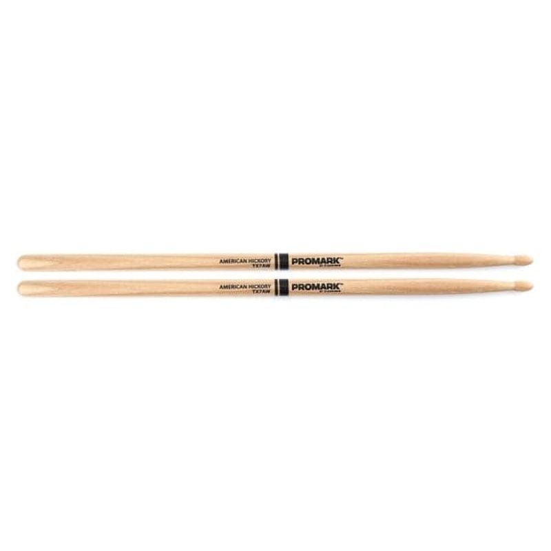 Promark TX7AW Hickory 7A Drum Sticks - Wooden Tip