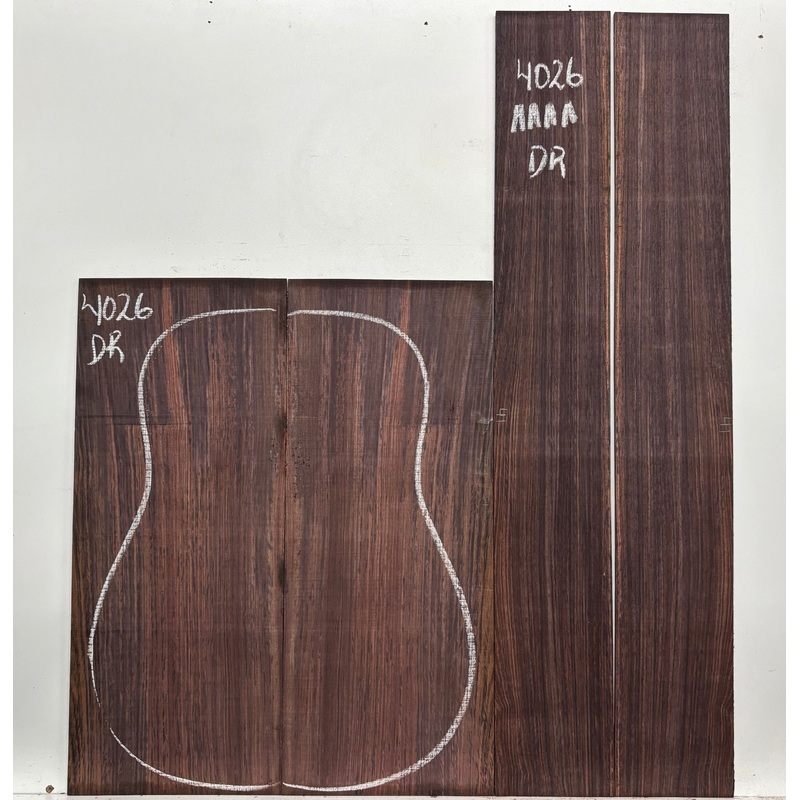 Royal Indian Rosewood Dreadnought Guitar Back & Side Set #4026