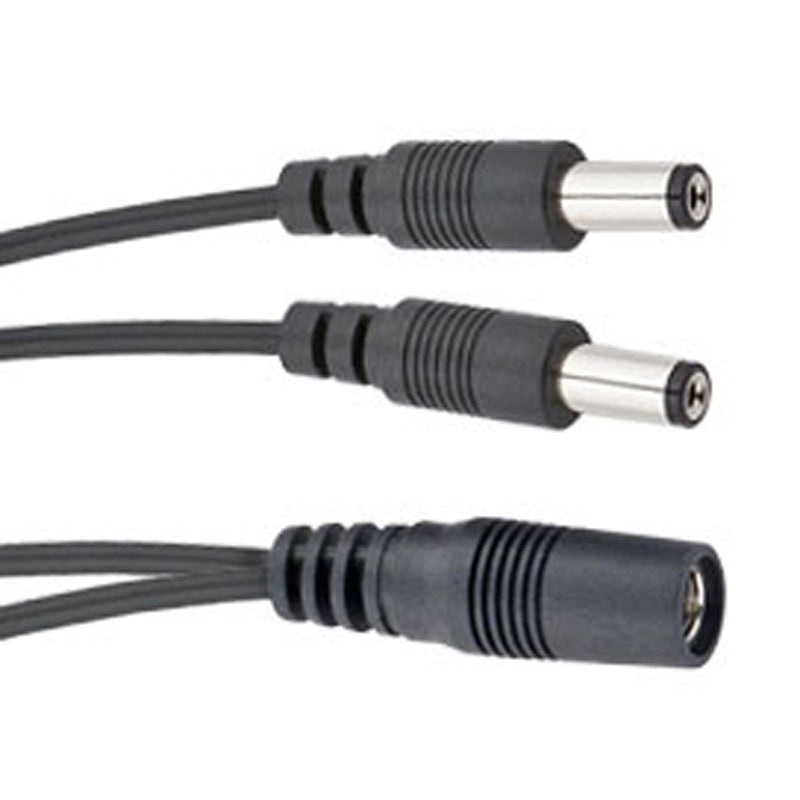 Voodoo Lab PPAY 2.1mm Voltage Doubler Adapter Cable - Dual Straight to Straight - 4 inch