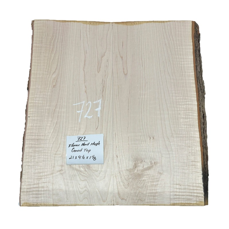 Flame Hard Maple Guitar Carved Top 21" x 9-1/2" x 1-1/8" #727